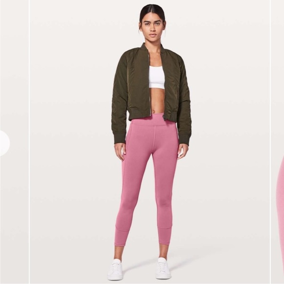 Like New Lululemon In Movement 7/8 Tight *Everlux 25" Moss Rose EUC - Picture 3 of 11